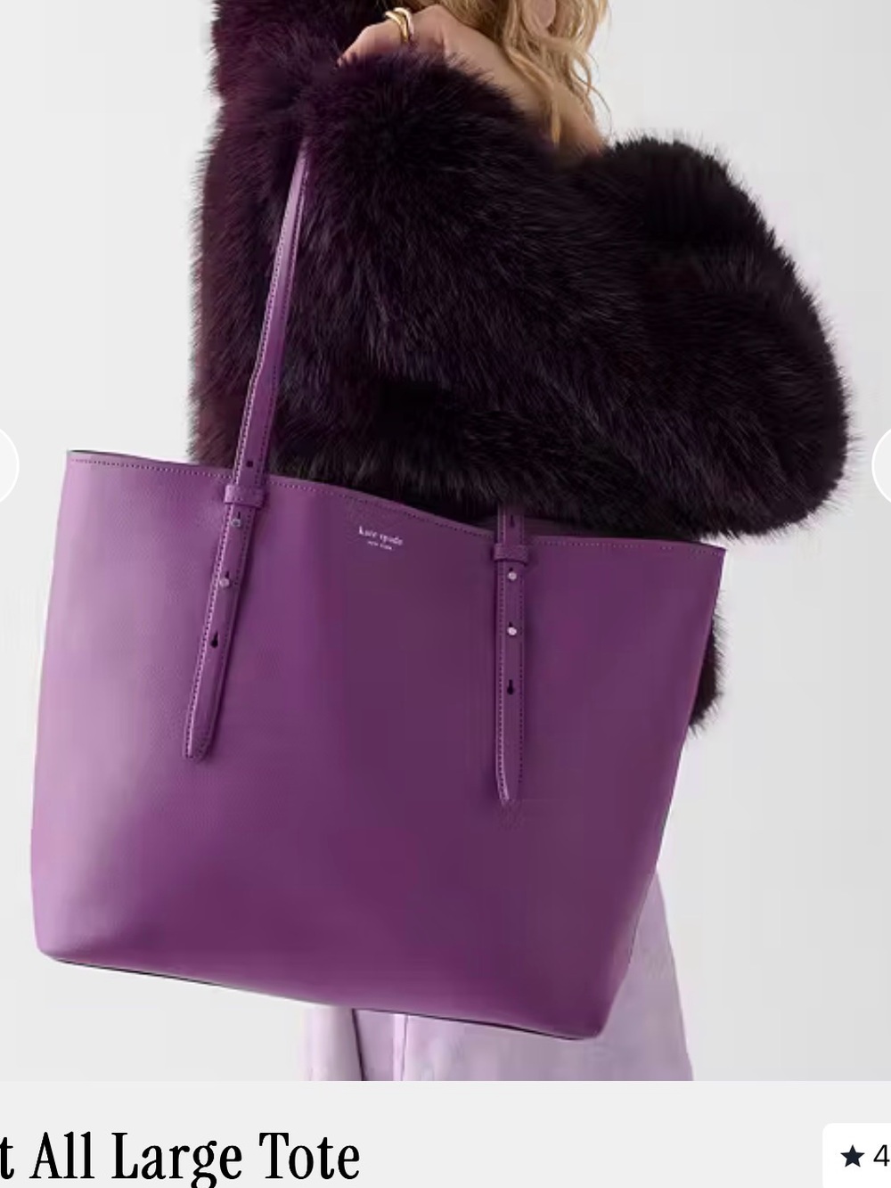 kate spade Purple Leather Tote Bag